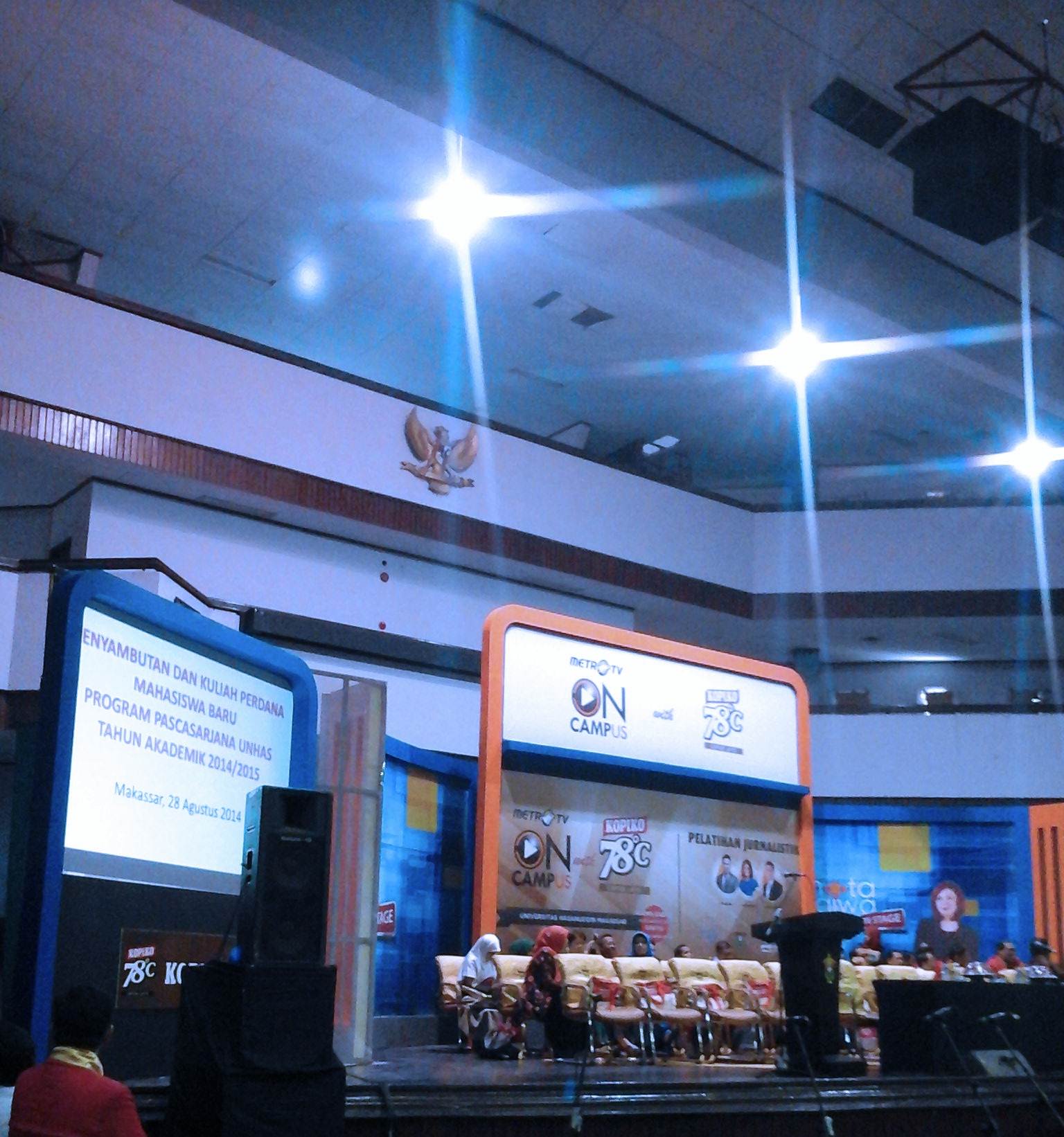 Welcoming New Postgraduate Students in Baruga A.P. Pettarani, Hasanuddin University, Makassar, on August 28, 2014